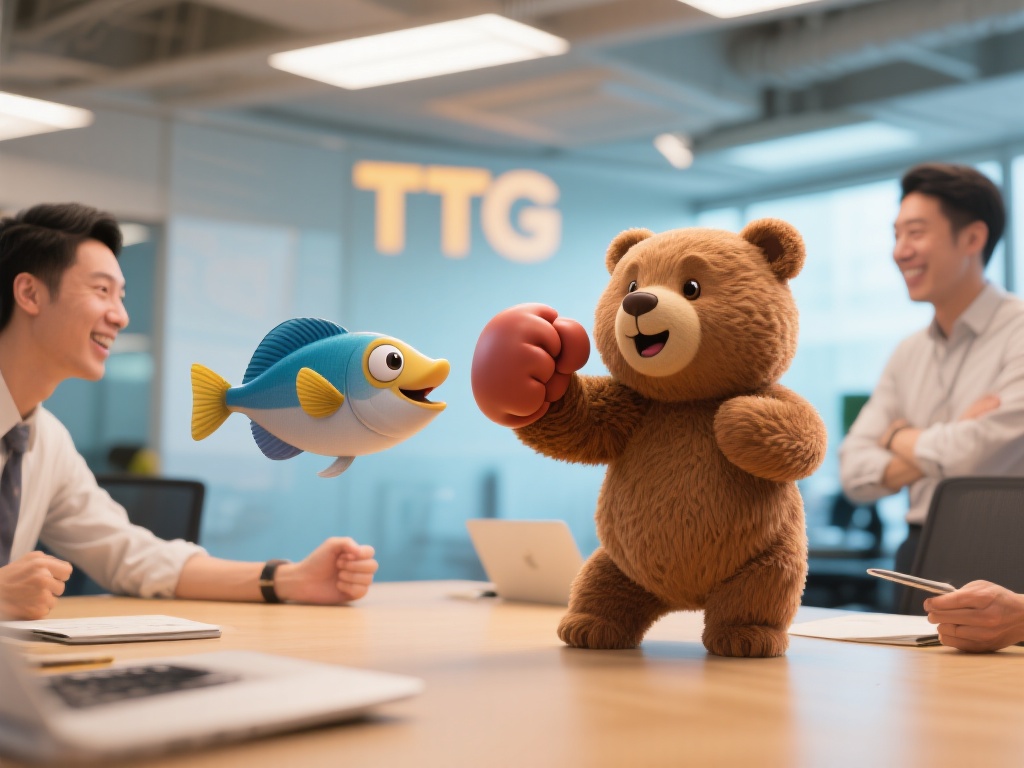 显然，从小鱼对小熊“重拳出击”的互动中，